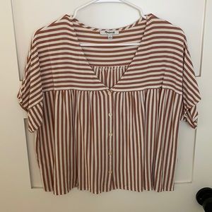 ❤️ Madewell Striped Buttoned Top